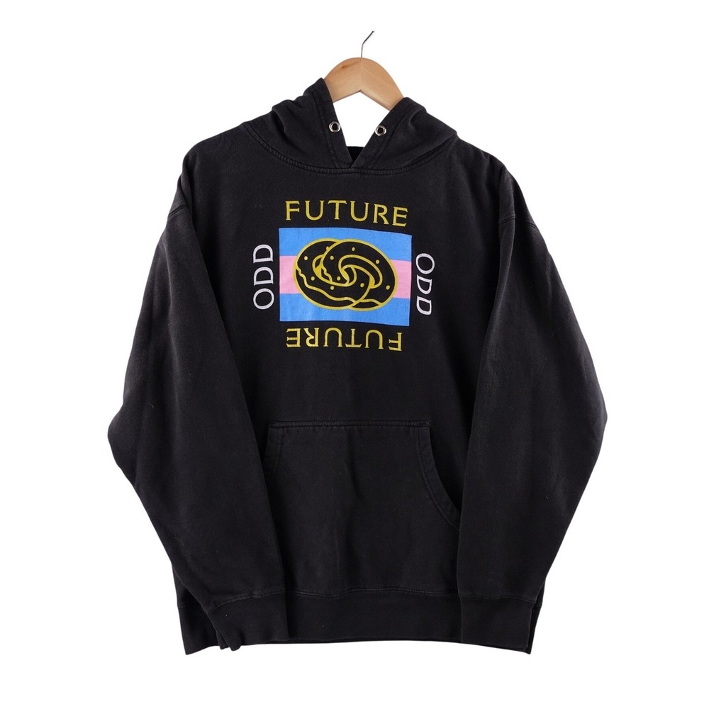 Odd Future Hoodie Black Graphic Print Logo Hooded Sweatshirt Men's‎ Size L Y2K